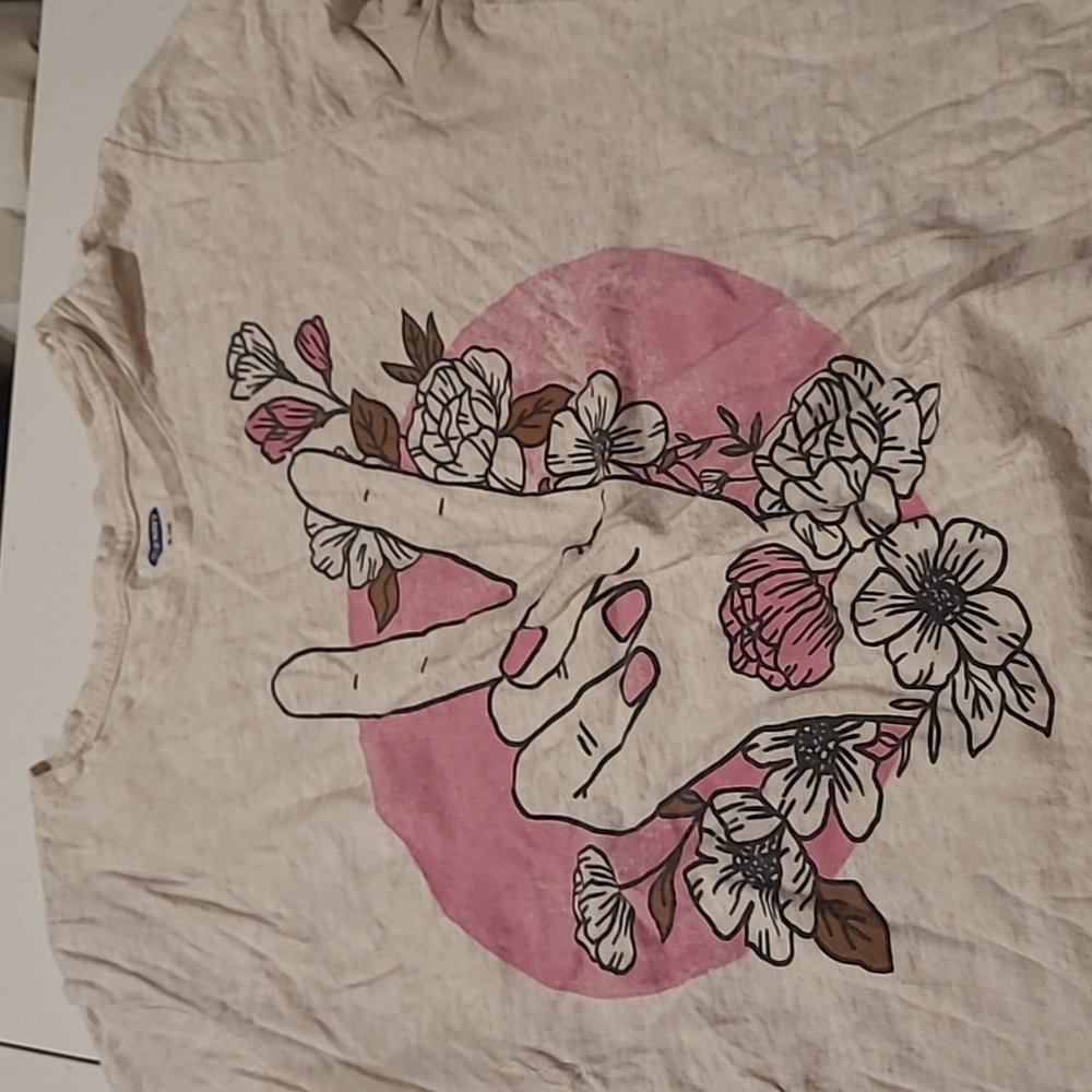 A kids white peace sign t-shirt